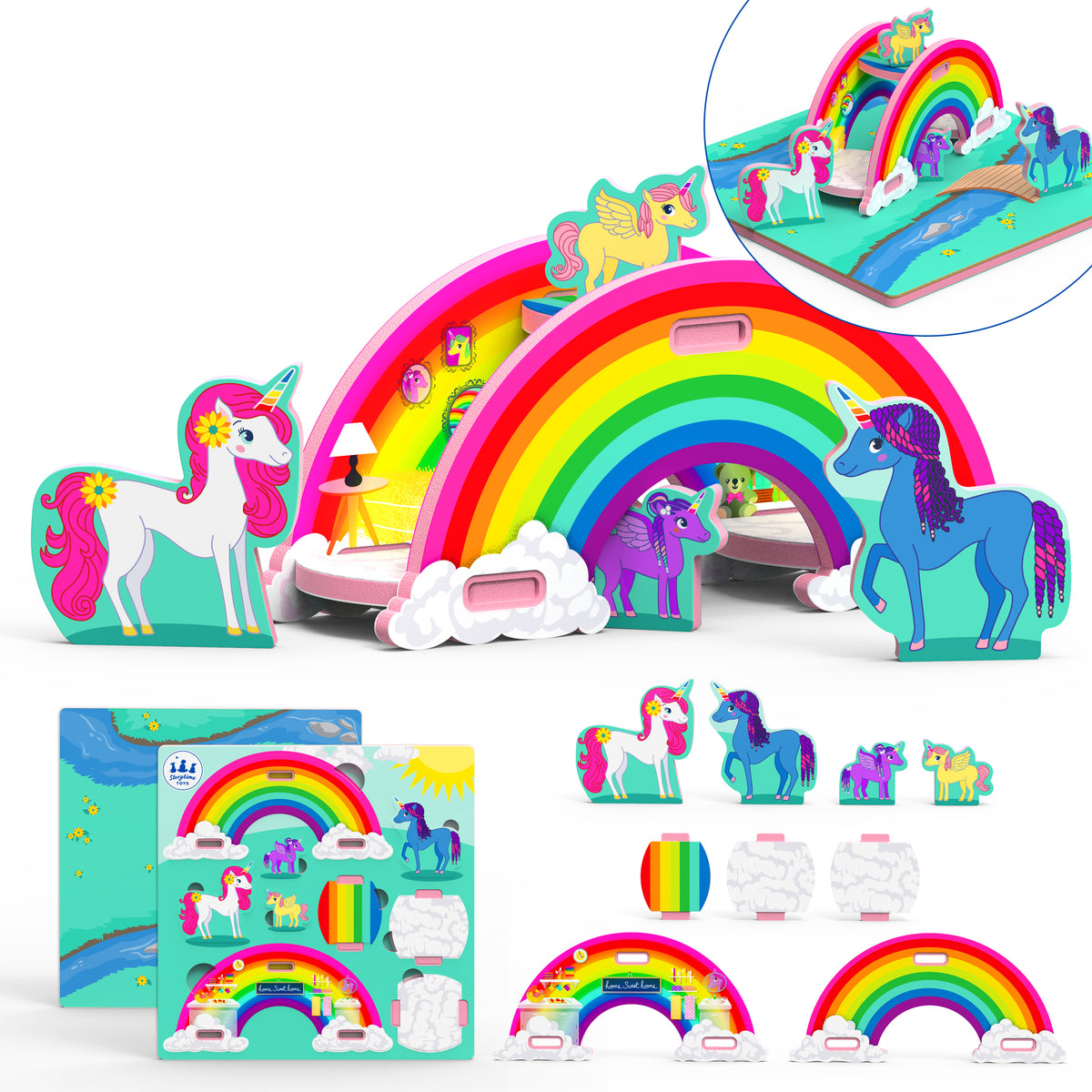 Unicorn Rainbow Pop-Together Playworld