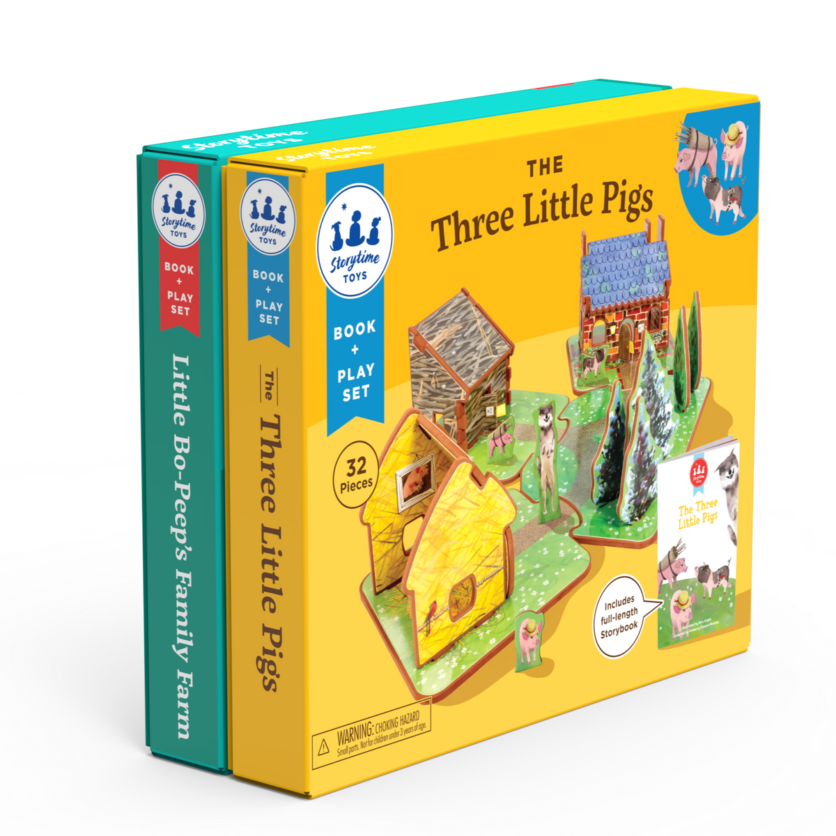 Fairytale Farmyard Duo - The Three Little Pigs &amp; Bo Peep&#39;s Family Farm Storybook Playsets