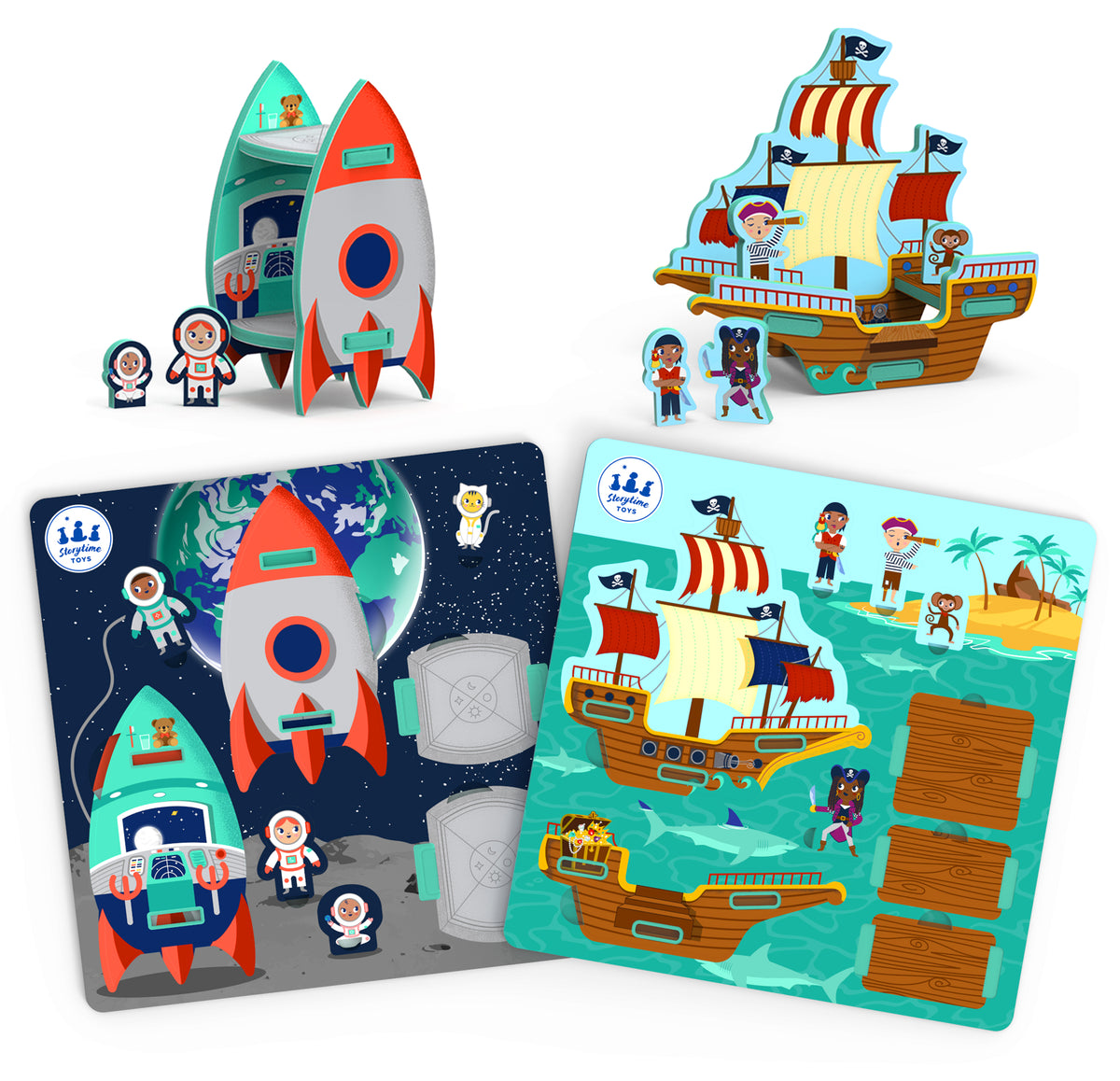 Out of This World &amp; High Seas Puzzle Expedition Duo: Spaceship &amp; Pirate Ship (2 Puzzles)