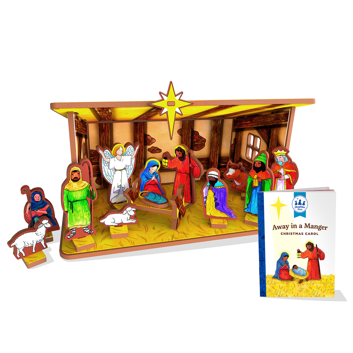 Bibletoys Nativity Set - Christmas Story Manger Scene, 18 Pieces